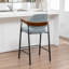 Tabouret de comptoir rembourré avec accoudoirs Devane-123161738