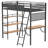 Matte Black 3-Shelf Twin Loft Bed