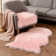 Lush Silky Pink Faux Sheepskin Living Room Rug