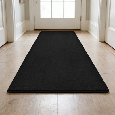 Tapis de couloir auto-adhésif 2 pi x 6 pi à usage multiple noir