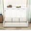 Murphy Bed with Sofa, Built-in Storage Shelves, and LED Lighting-1054863518