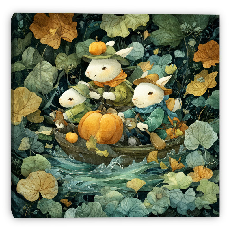 «Pumpkin River Adventure», art mural sur toile tendue, H 40 po x l 40 po