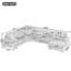 Canapé modulaire surdimensionné de 128,35 po en forme de U Canapé moderne revêtu de velours côtelé avec une chaise longue pour le salon-1619905170