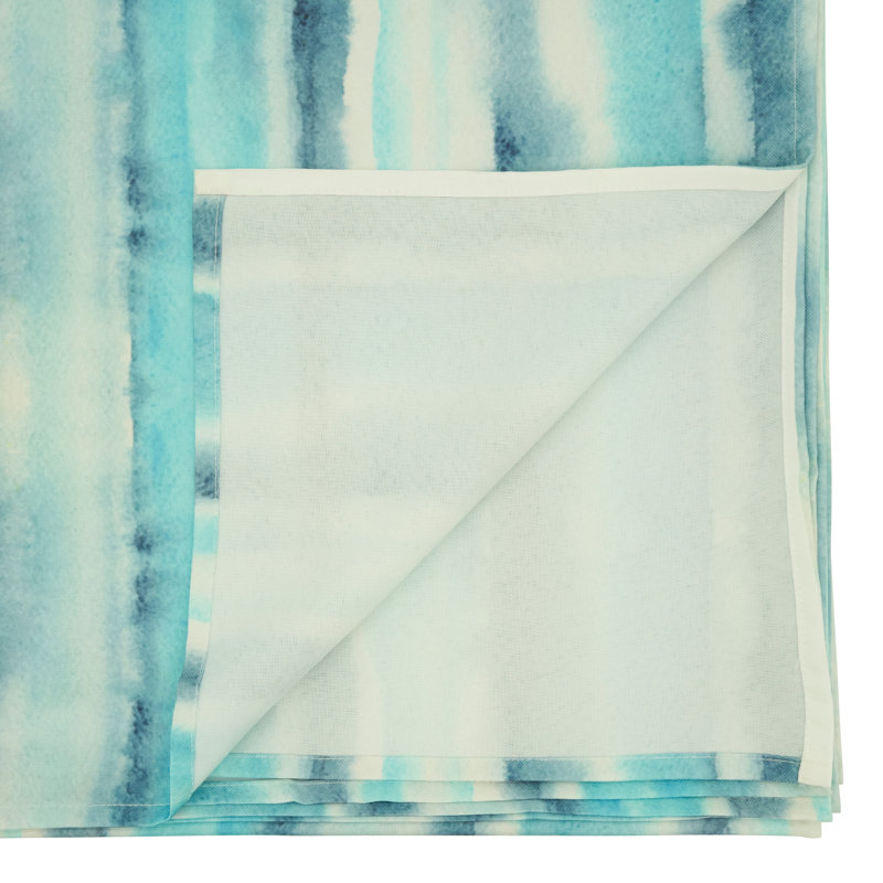 Blue Watercolor Print Fabric Tablecloth, 70"