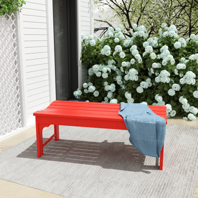 Banc en bois et en polyéthylène résistant aux intempéries pour l'entrée, le porche et les sièges de jardin
