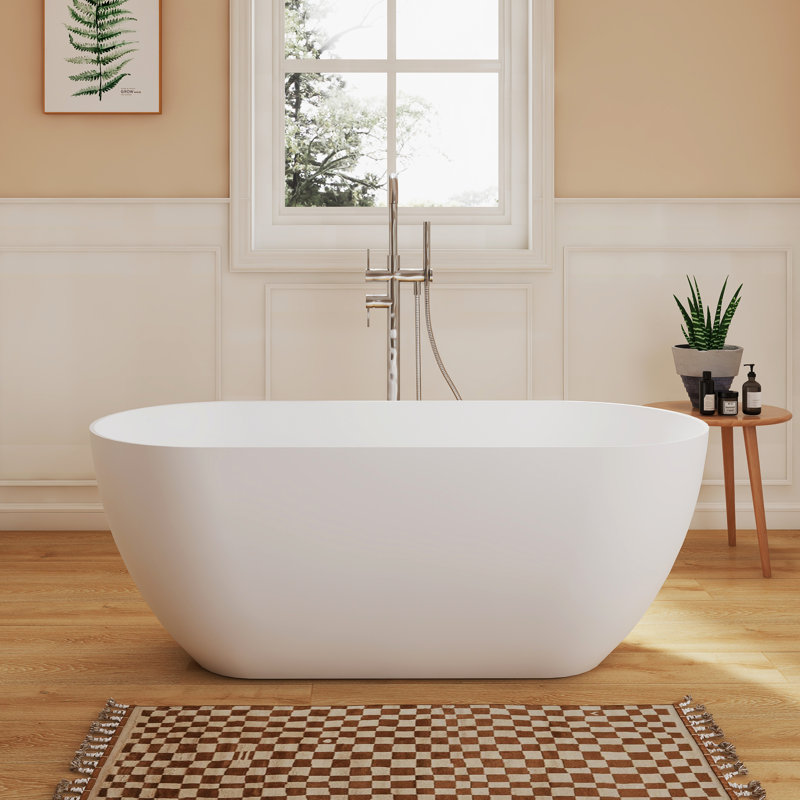 Fslefay 51'' Freestanding Bathtub Solid Surface Deep Soaking Tubs