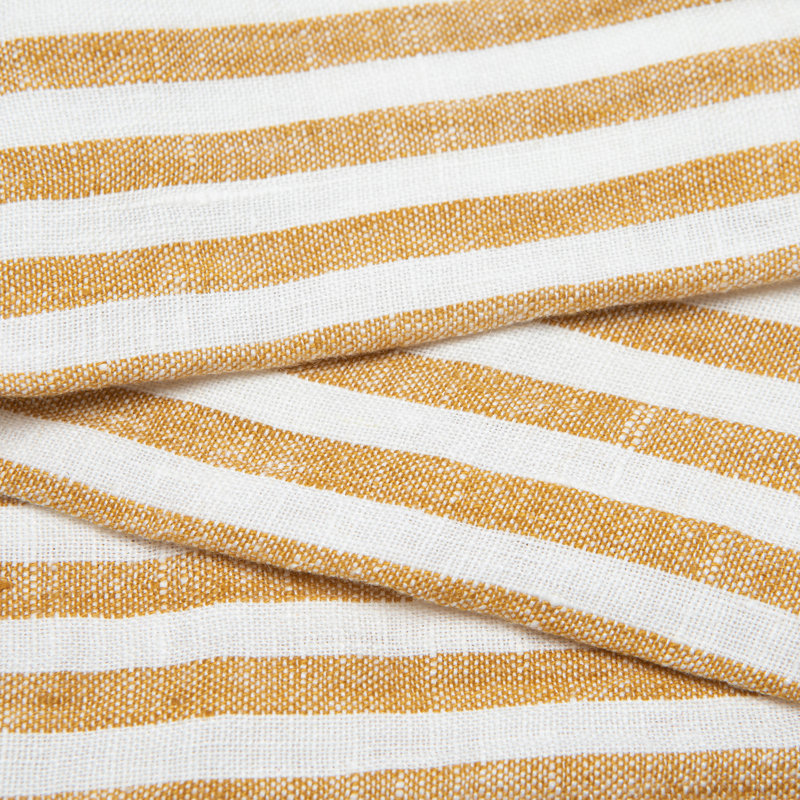 Brittany Striped Square Napkin, White/Mustard