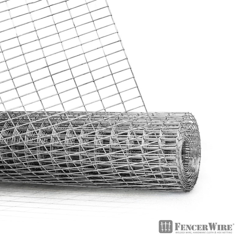 Galvanized Welded Wire Fence Roll, 4 ft x 50 ft, 16-Gauge