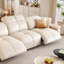 Coussin de canapé modulaire en cuir blanc-858151842-858151843