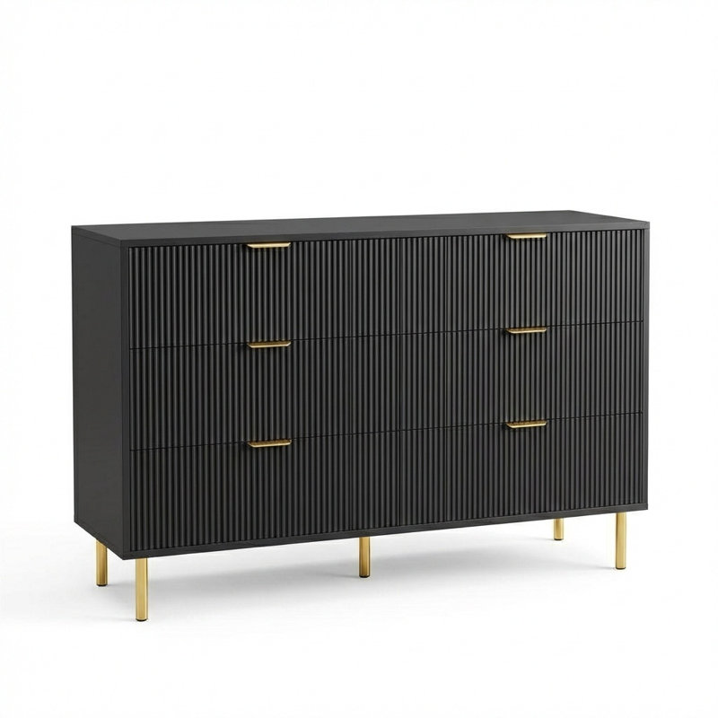 Commode spacieuse 56 po, Noir