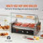 Hot Dog Roller 7 Rollers 18 Hot Dogs capacité 1050W Inox Saucisse Grill Machine à cuisiner avec double contrôle de la température Couvercle en acrylique Acrylique