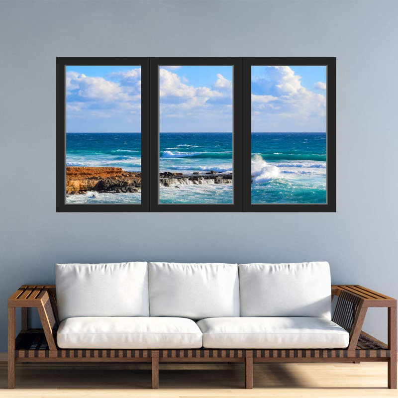 Nautical & Beach Non-Wall Damaging Wall Decal, 24" H x 40" W x 0.7" D