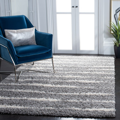 Tapis gris/ivoire