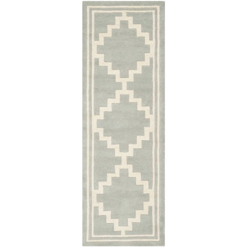 Carolene Hand Tufted Wool Geometric Rug, Runner 2'3" x 7'