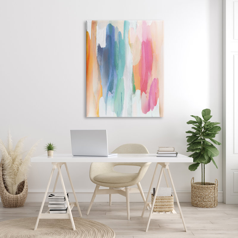 Faded Rainbow Tones - Peinture sur toile, H 48 po x l 36 po x 1,5 po, Toile tendue