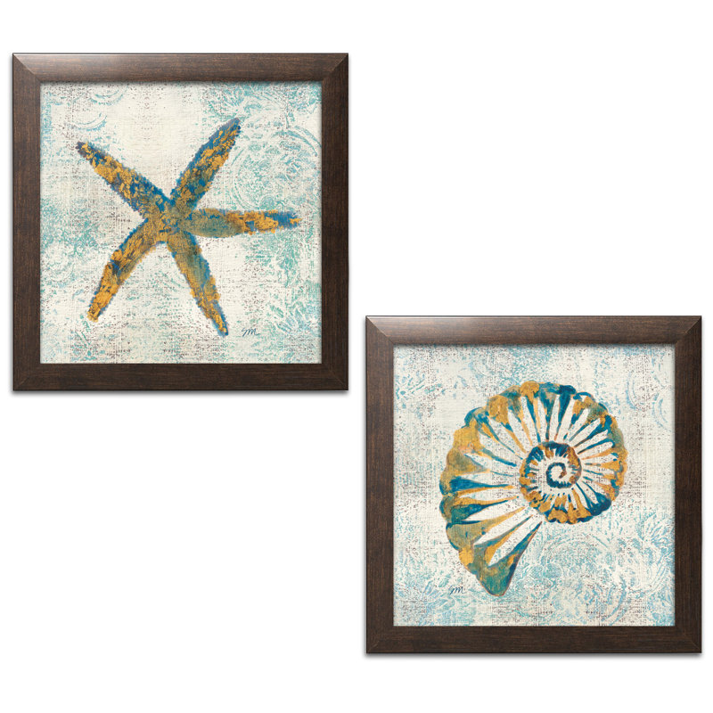 «Coastal Beauty I» et «Coastal Beauty II», ensemble de 2 reproductions, H 12 po x l 12 po x P 0,75 po, Cadre brun