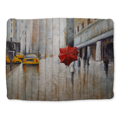 Napperon rouge à motif de scène de rue | Décoration intérieure contemporaine
