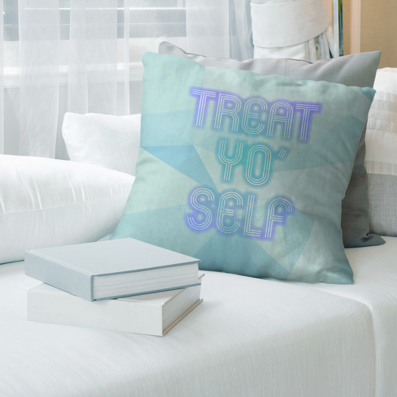 Housse de coussin en lin d’art en lin auto-care, 26 po x 26 po