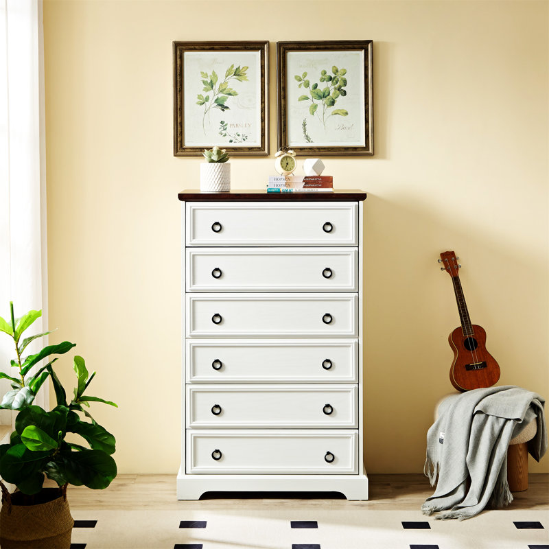 Commode 6 tiroirs Modern, Blanc