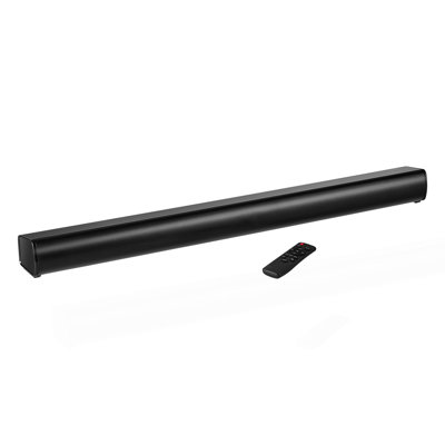 Sound Bar for Smart TV, 2.1 Channel, 35-Inch Compact Soundbar TV Speakers with Built-In Subwoofer for Projector, Bluetooth AUX Connection, Easy Setup, 120W Surround Sound System for Home Audio