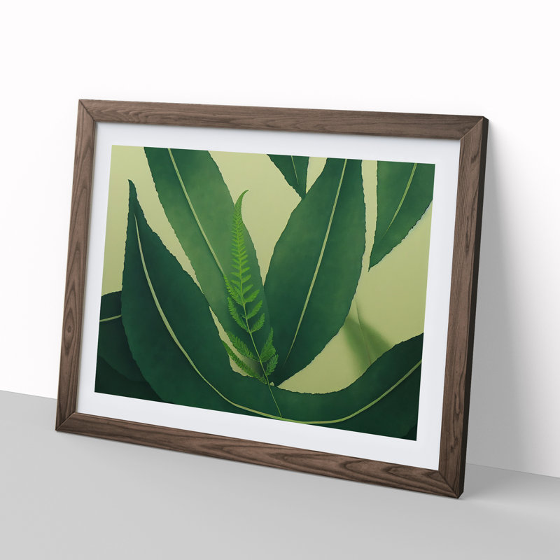 Spirited Leaf - Framed Print, Walnut Framed, 34cm H x 46cm W x 2cm D