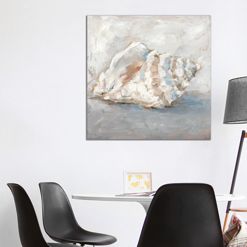 « Blue Shell Study II » par Ethan Harper, reproduction d’art, H 37 po x l 37 po x P 1,5 po, Toile tendue, Pas de tapis