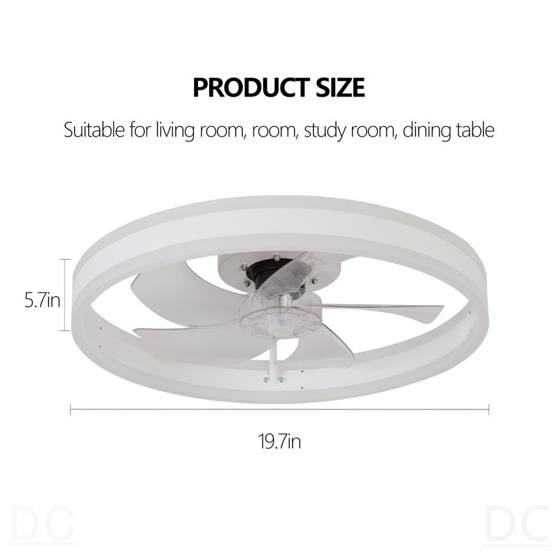 Ventilateur de plafond avec lumières DEL à intensité variable, Blanc
