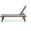 Méridienne légère en aluminium pour le jardin avec entretien - table d'appoint, 5 positions réglables, assise en filet, structure en grain de bois de 77 pouces de profondeur