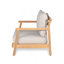 Fauteuil club de patio en bois d'acacia avec coussin résistant à l'eau, teck et beige (1 pièce)