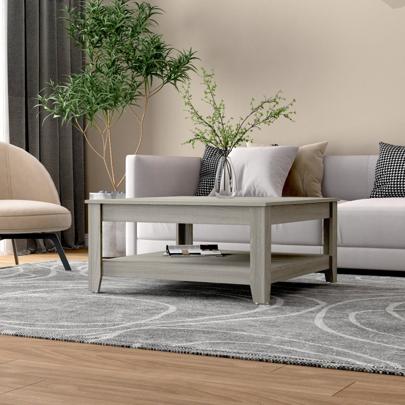 Weddel Basilico Coffee Table with Storage, Warm Gray Oak