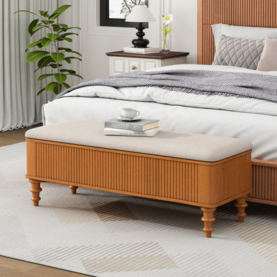 Banc de rangement multifonctionnel avec repose-pieds