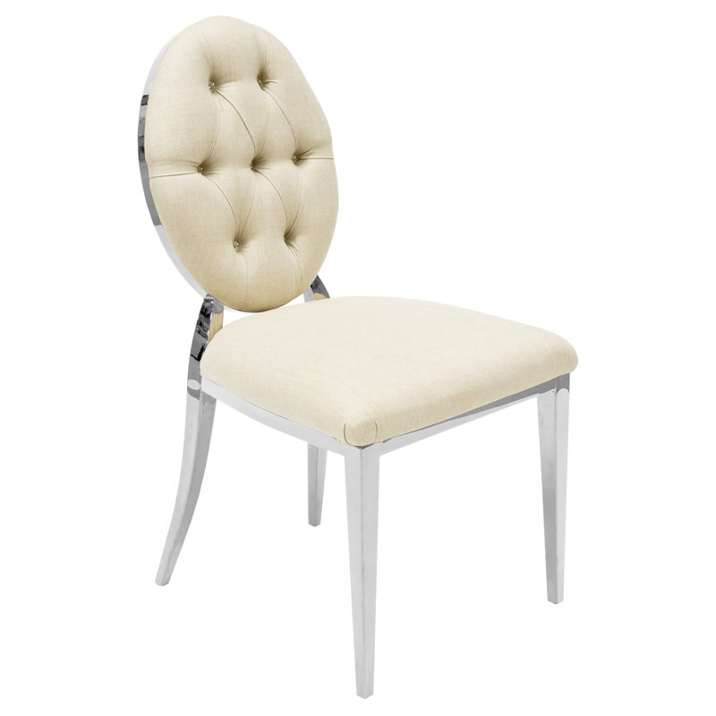 48cm H Linen Upholstered Accent in Beige
