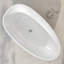Baignoire de trempage autoportante cannelée moderne autoportante en acrylique 59 po avec trop-plein intégrée et drain escamotable blanc
