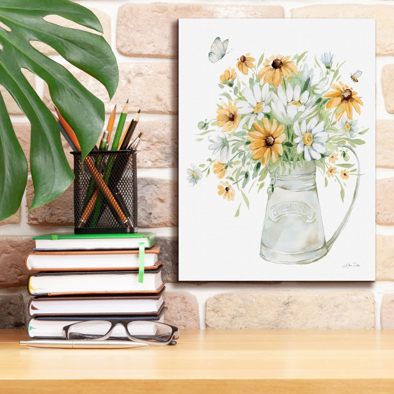 Art mural sur toile «Sunflowers and Daisies 2» par Katrina Pete, Winston Porter, H 16 po x l 12 po x P 0,75 po
