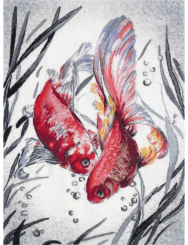 Ensemble de point de croix compté Golden Fishes