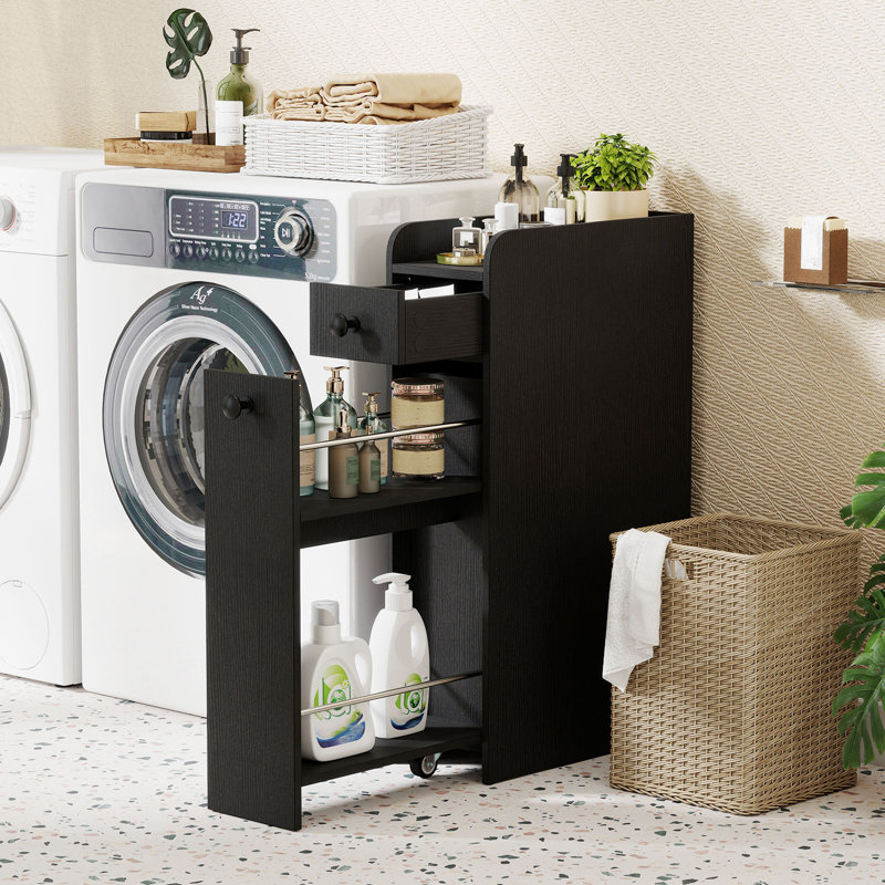 Freestanding Bathroom Cabinet, Black