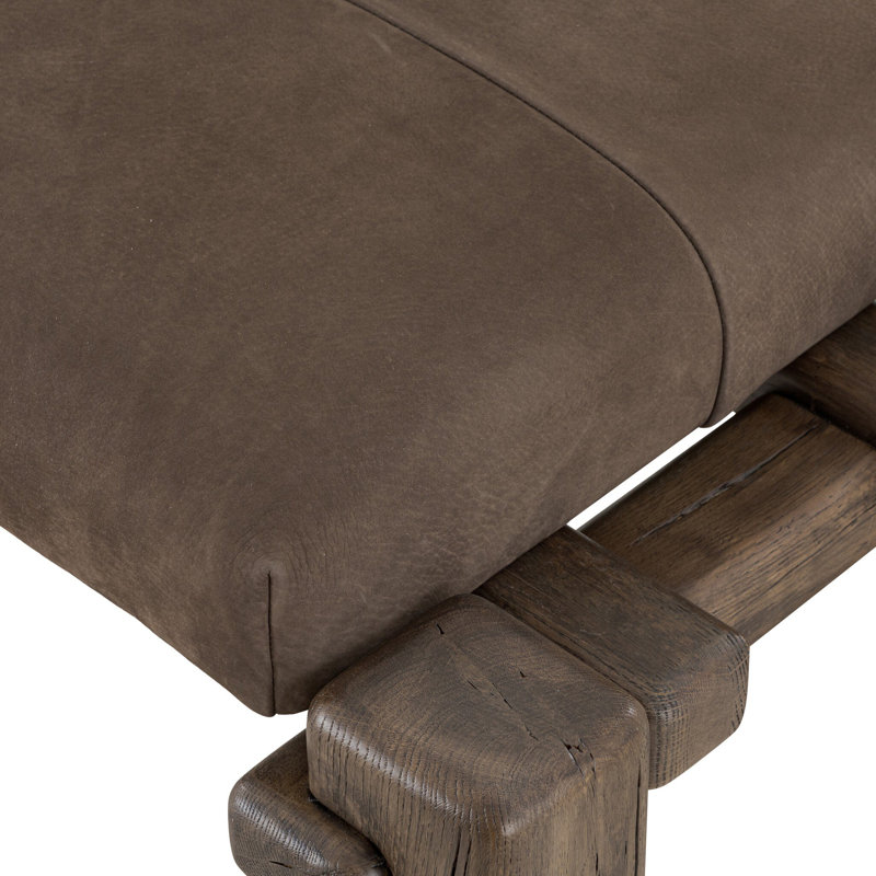 Marcia Leather Bench, Brown