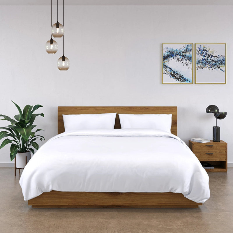 100% Bamboo Bedding Set, White, King Duvet Cover + 3 Additional Pieces