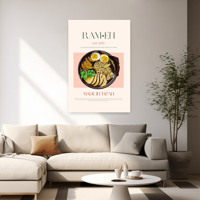 «Classic Ramen Bowl», art mural classique contemporain, H 60 po x l 40 po