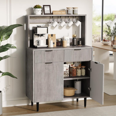 2-Door Sideboard Buffet Cabinet with 2 Drawers, Wood Storage Cabinet by Ebern Designs
