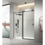 Porte de douche coulissante sans cadre l 60 po x H 76 po en noir mat avec verre transparent