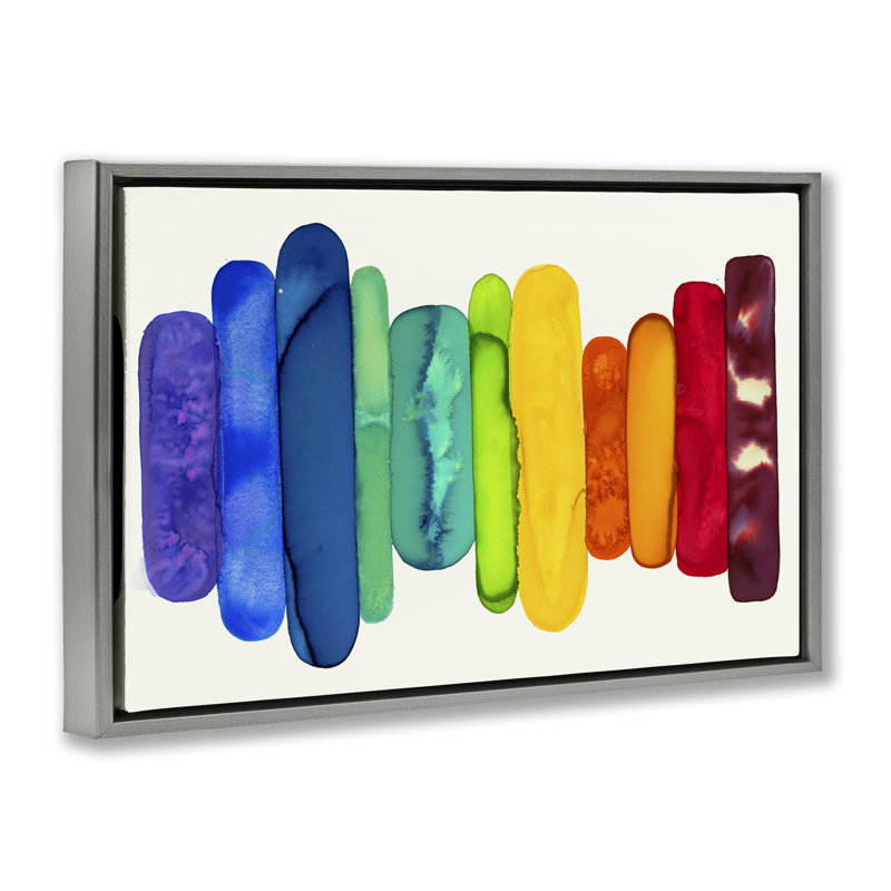 Toile ombrée arc-en-ciel par Laura Van Horne, Cadre flottant gris lustré, H 17 po x l 25 po