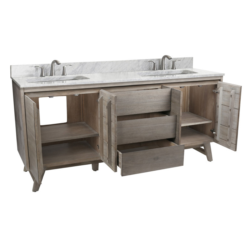 Coventry 73'' W Double Vanity, Gray Teak