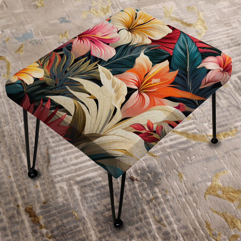 Modern Tropical Botanical Pattern - Botanical Rectangle Ottoman