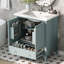 Ensemble de meuble-lavabo 30 po avec lavabo, armoire de salle de bain multifonctionnelle avec portes et tiroir, structure solide et panneau de fibres à densité moyenne-2067330280