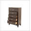 Grande commode rustique en chêne gris rustique avec 5 tiroirs, espace de rangement durable et spacieux pour les chambres à coucher modernes