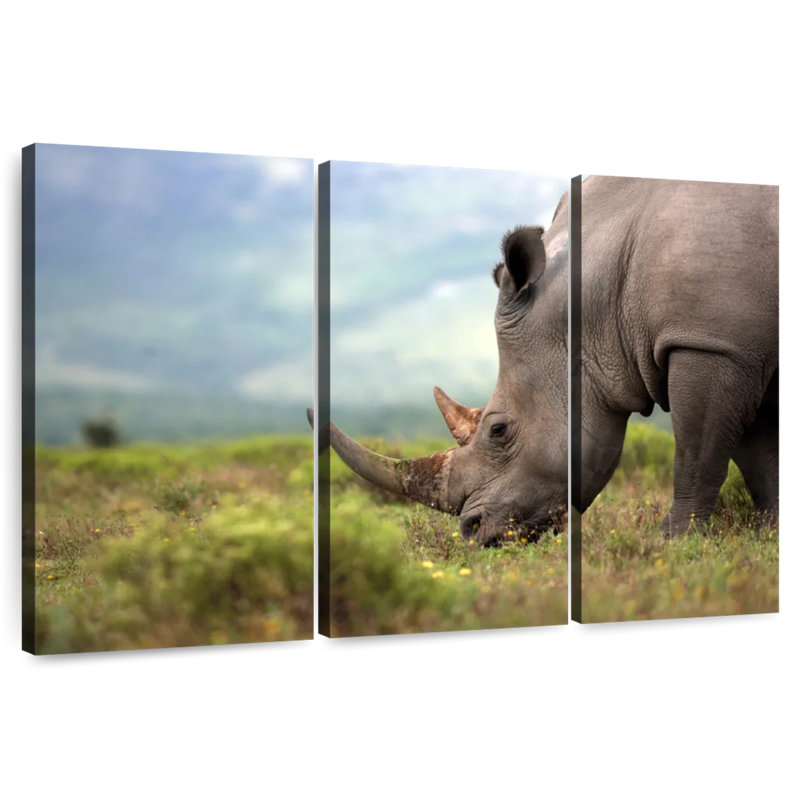 Brampt Endangered Rhinoceros, 48" H x 74" W