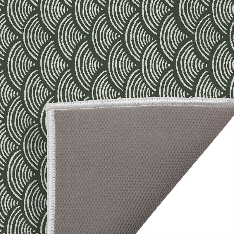 Rolling Waves Outdoor Doormat, 17" W x 24" L, Chimichurri/Green