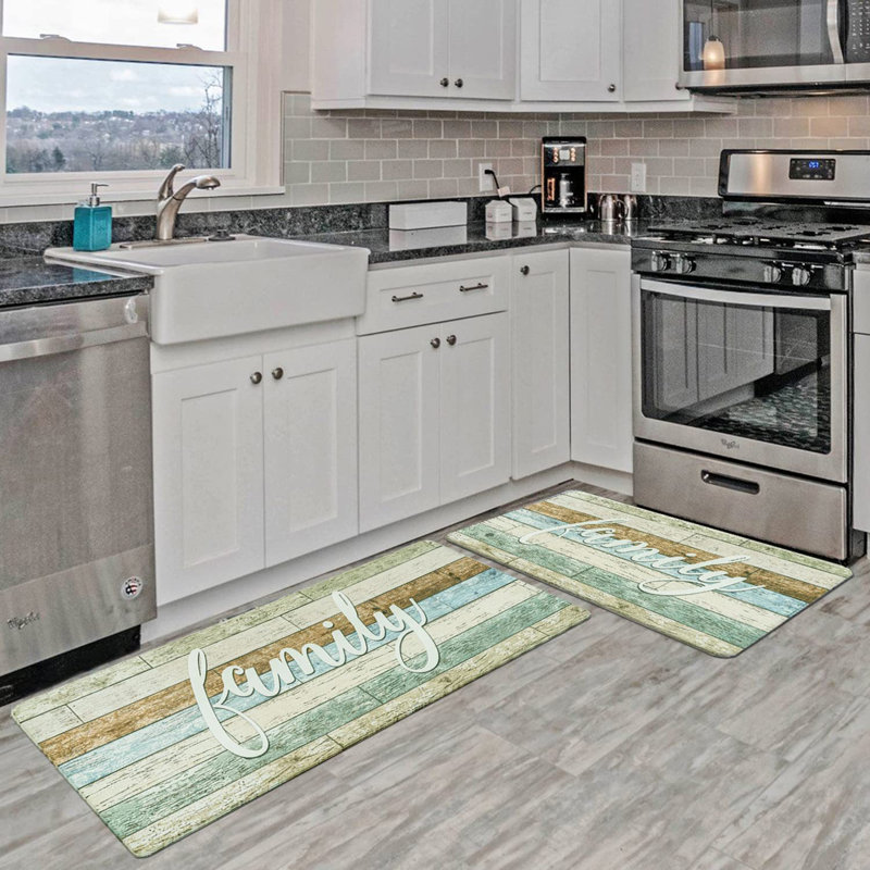 Striped Water Resistant Non-Skid Kitchen Mat