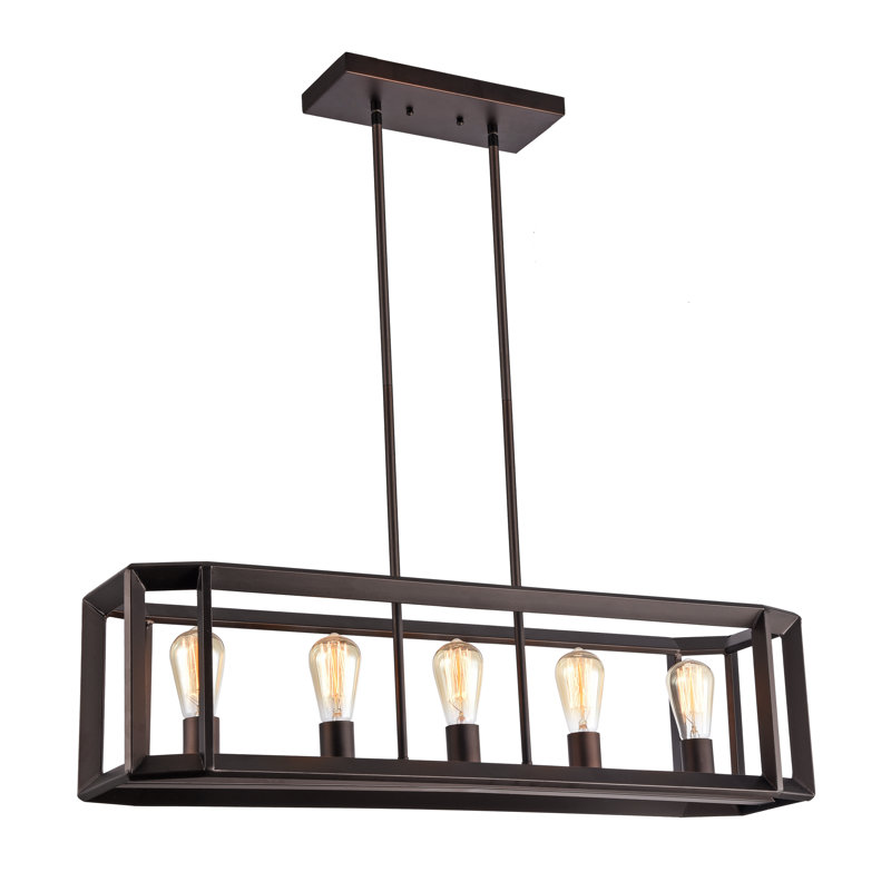 Luminaire suspendu linéaire à 5 lumières pour îlot de cuisine Saladino